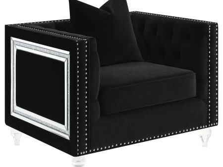 Delilah - Upholstered Tufted Tuxedo Arm Accent Chair - Black For Discount