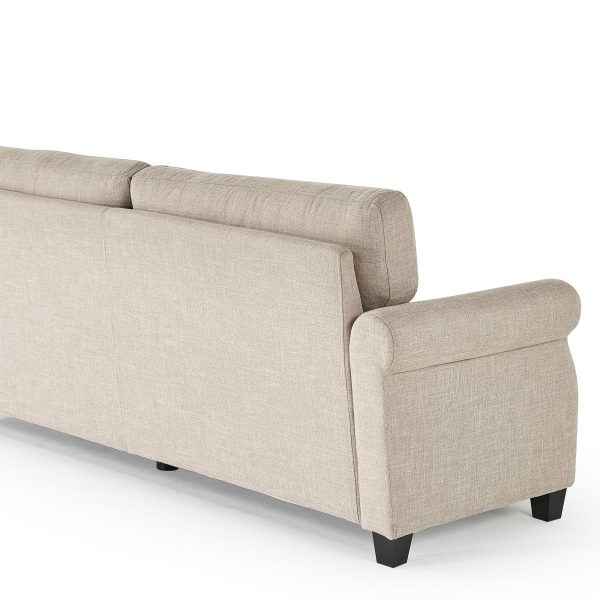 Zinus Josh Traditional Upholstered Sofa (Beige) (3 Seaters) For Sale