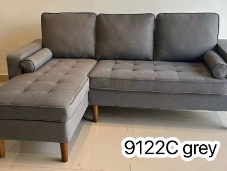 Fabric Grey Sectional- Includes Throw Pillows- Model #9122C Online