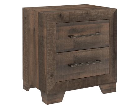 Plinz - 2 Drawer Nightstand - Brown For Sale