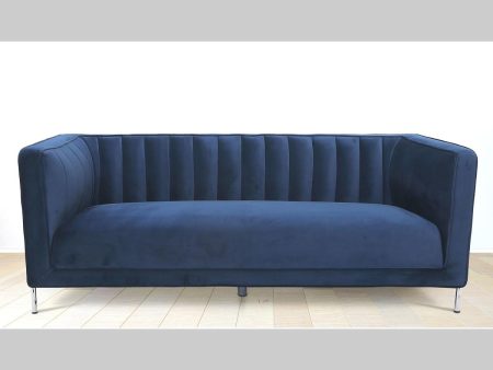 Blue 3 Seater Rich Soft Suede Fabric Sofa - Model Arthur Online