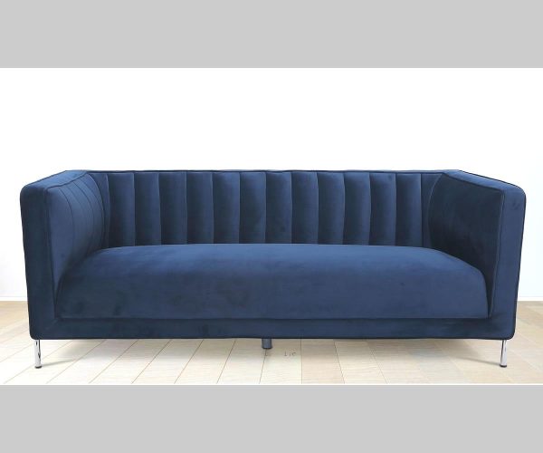 Blue 3 Seater Rich Soft Suede Fabric Sofa - Model Arthur Online