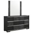 Blacktoft - 6-Drawer Dresser With Mirror - Black For Discount