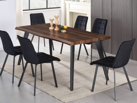 5 or 7 PC Walnut Wood Dining Table Set -Model #3345 on Sale