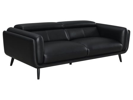 Shania - Upholstered Low Back Sofa - Black Hot on Sale