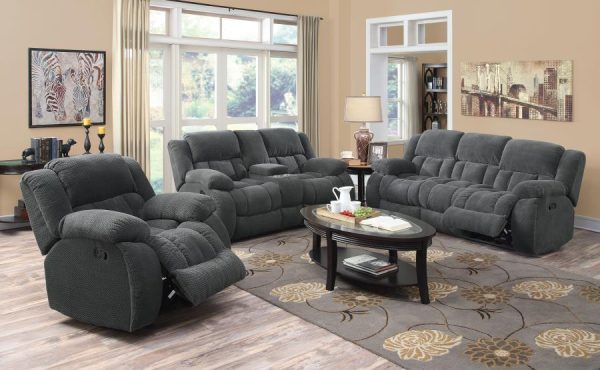 Weissman - Upholstered Padded Arm Reclining Loveseat - Gray Online Sale