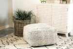 Landry - Square Upholstered Floor Pouf - Cream And Black Online now