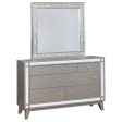 Leighton - 7-Drawer Dresser With Mirror - Metallic Mercury Online