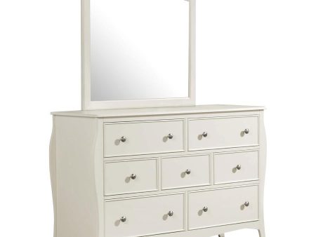 Dominique - 7-Drawer Dresser With Mirror - Cream White Hot on Sale