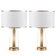 White & Gold 23 inch 1-Light Table Lamps with Metal Base- Includes 2- Model Mardes Online