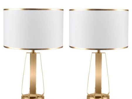 White & Gold 23 inch 1-Light Table Lamps with Metal Base- Includes 2- Model Mardes Online