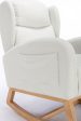 Teddy Fabric Rocking Chair With Packet Wood Legs - Ivory Cheap