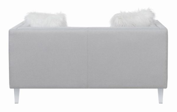 Glacier - Tufted Upholstered Loveseat - Pearl Silver Sale