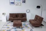 Brown Versatile 3 Style Fabric King Sofa Bed, 3 Piece Sofa Set & Sectional All In One- Model Katherine Cheap