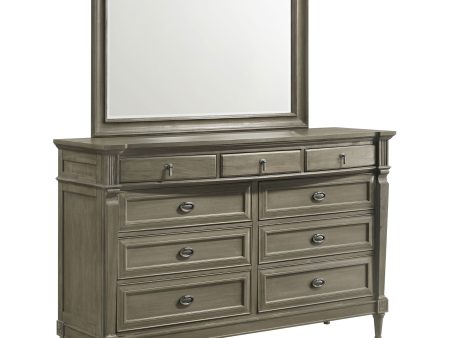 Alderwood - 9-Drawer Dresser With Mirror - French Gray Online Hot Sale