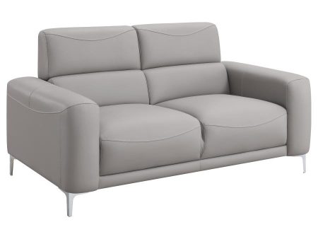 Glenmark - Upholstered Track Arm Loveseat - Taupe Sale