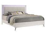 White English Dovetail Velvet LED Lights Bedroom Set With Diamond Shaped Handles- Double, Queen or King- Model Ella Online Hot Sale