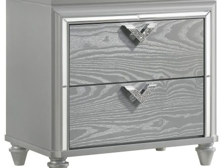 Veronica - 2-Drawer Nightstand - Light Silver For Cheap