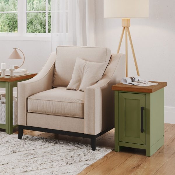 Vineyard - Chairside Table - Sage Green, Fruitwood Discount