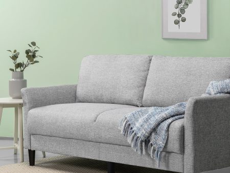 Zinus Jackie Classic Upholstered Sofa (Soft Grey Weave) (3 Seaters) Online Sale