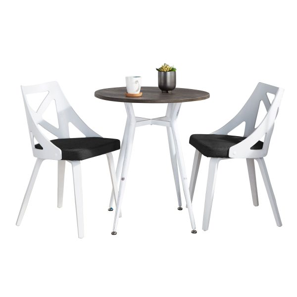 Clara Charlotte - 3 Piece Round Dinette Set Vintage With Rounded Online Sale