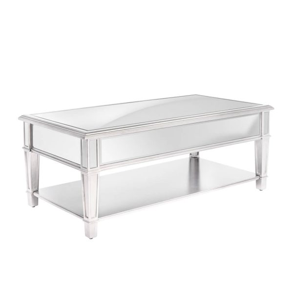 Silver Coffee Table - Clear Mirror- Model Danielle on Sale