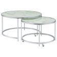 Lynn - 2 Piece Round Glass Top Nesting Coffee Table - Chrome For Cheap