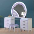 White & Silver Vanity Set With Stool- Model #1332 Online