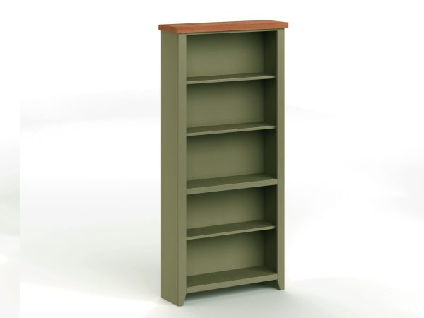 Vineyard - 72  High 5 Shelf Bookcase - Sage Green And Fruitwood Cheap