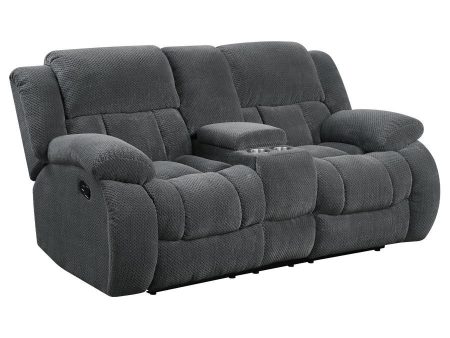 Weissman - Upholstered Padded Arm Reclining Loveseat - Gray Online Sale