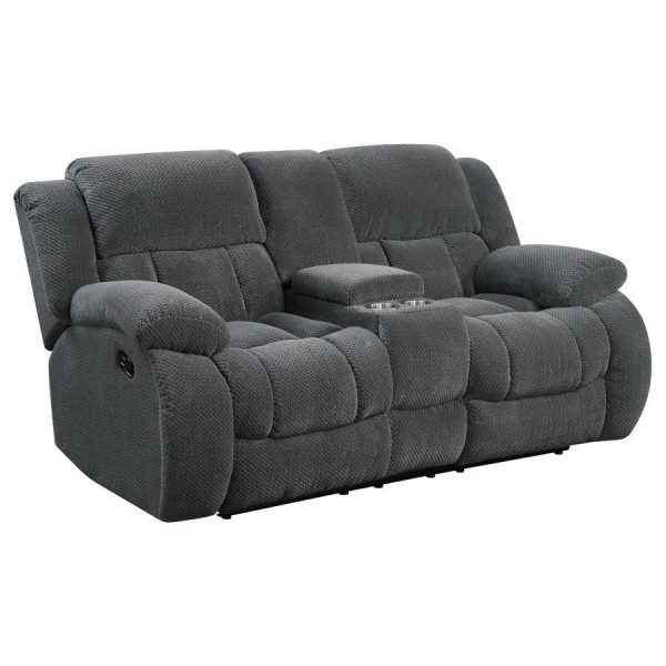 Weissman - Upholstered Padded Arm Reclining Loveseat - Gray Online Sale