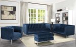 Blue Loveseat Rich Soft Suede Fabric Sofa - Model Arthur Online