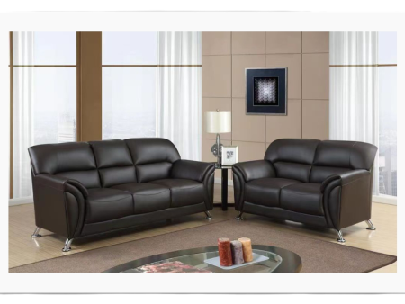 Brown Leather 3 Piece Sofa Set- Model Wendy For Cheap