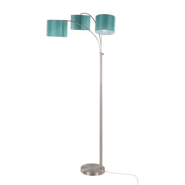 Willow - Trio Contemporary Floor Lamp - Nickel   Turquoise Online Hot Sale