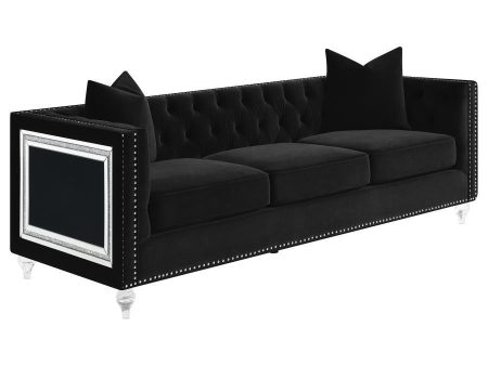 Delilah - Upholstered Tufted Tuxedo Arm Sofa - Black Online now