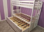 White Solid Wood Twin Over Twin Trundle Bunk Bed & Storage Drawers- Model #1842 Supply