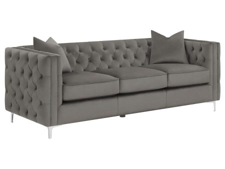 Phoebe - Tufted Tuxedo Arms Sofa - Urban Bronze Online Sale