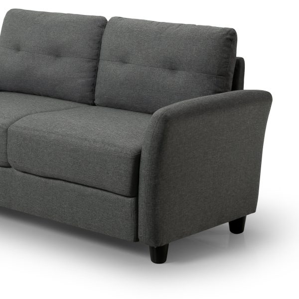 Zinus Ricardo Upholstered Love Seat (Dark Grey) (2 Seaters) For Sale