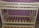 White Solid Wood Twin Over Twin Trundle Bunk Bed & Storage Drawers- Model #1842 Supply