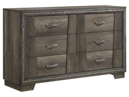 Janine - 6-Drawer Dresser - Gray Fashion