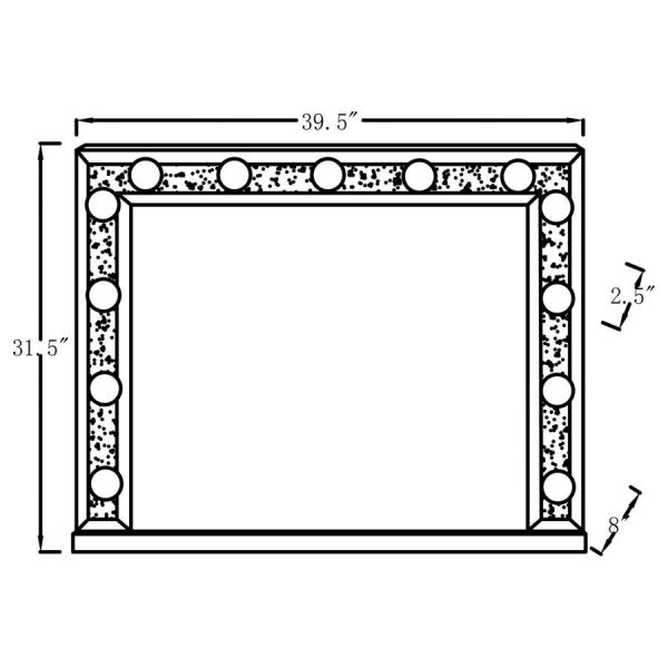 Wilmer - Rectangular Table Vanity Mirror With Lighting - Silver Sale