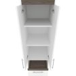 White & Walnut Grey 20 W Storage Cabinet with Pull-Out Shelf- Model Orion on Sale