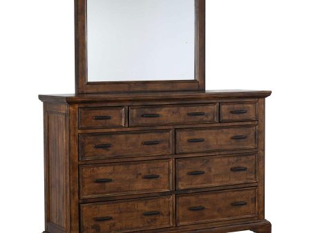 Elk Grove - 9-Drawer Dresser With Mirror - Vintage Bourbon For Sale