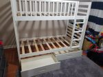 White Solid Wood Twin Over Twin Storage Bunk Bed- Converts Into 2 Beds- Includes Drawers- Model #110 Online now