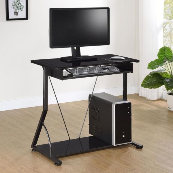 Alastair - Computer Desk With Keyboard Tray - Black Online now