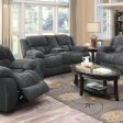 Weissman - Upholstered Padded Arm Reclining Loveseat - Gray Online Sale