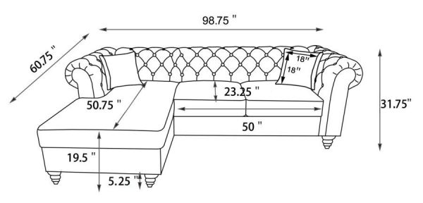 Cecilia - Upholstered Tufted Sectional - Oatmeal For Cheap