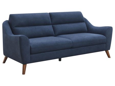 Gano - Upholstered Sloped Arm Sofa - Navy Blue For Cheap