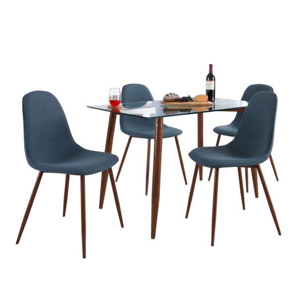 Clara Pebble - 5 Piece Mid Century Modern Dining Set For Discount