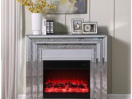 Crushed Glass TV Stand Fireplace- Model F077 For Sale